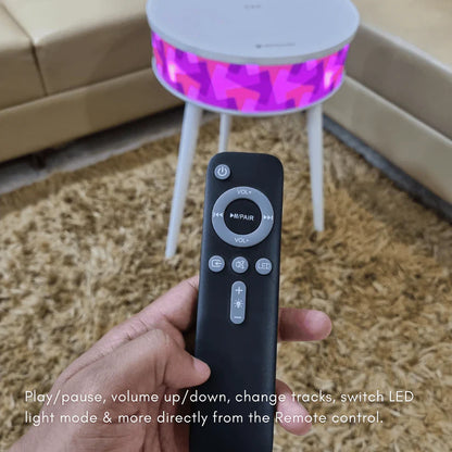 Bluetooth Speaker Table with LED Lights